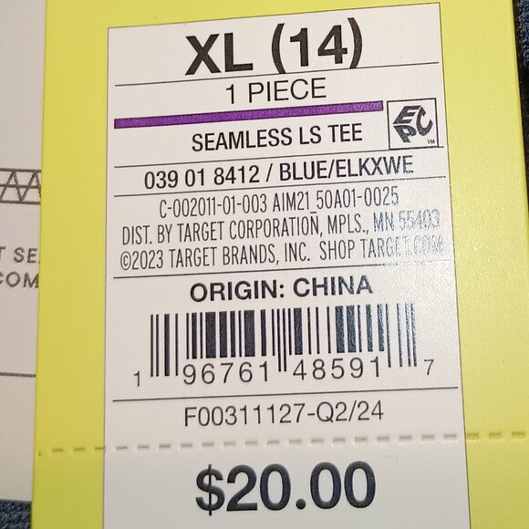 NEW Girls' Seamless Long Sleeve T-Shirt - All In Motion™ Black Sparkle - Picture 8 of 8